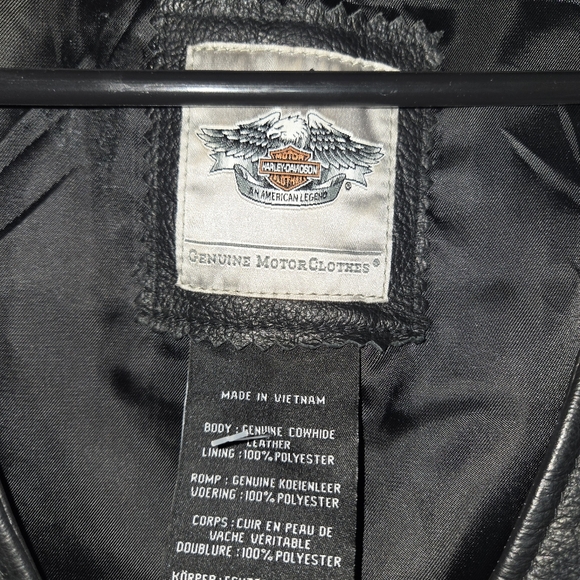 Harley Davidson Women’s Avenue Black Leather Zip Lace-Up Vest Size Small Biker - Picture 2 of 6